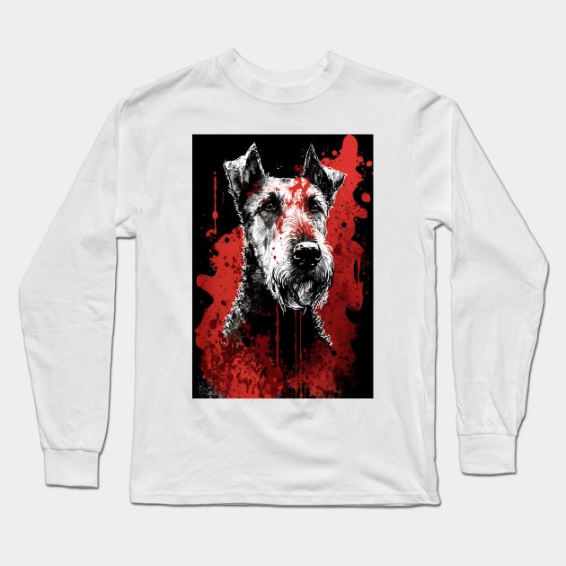 Airedale Terrier Portrait Long Sleeve T-Shirt by TortillaChief